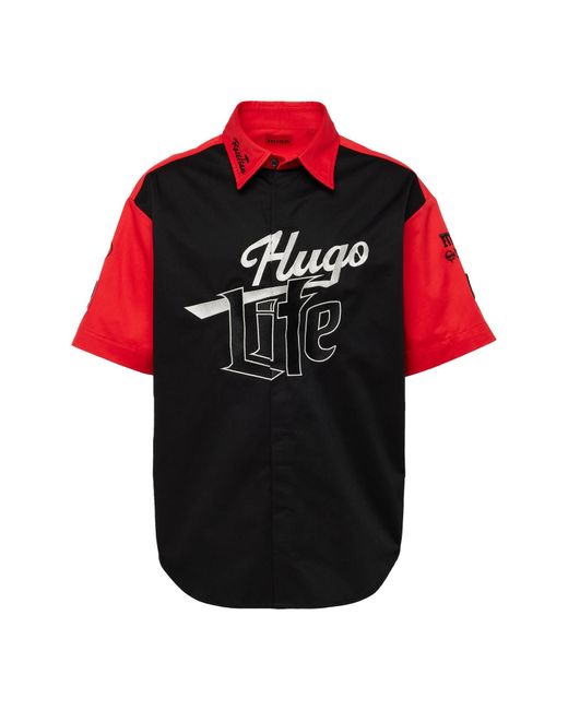 HUGO Hemd 'escar' in Red für Herren