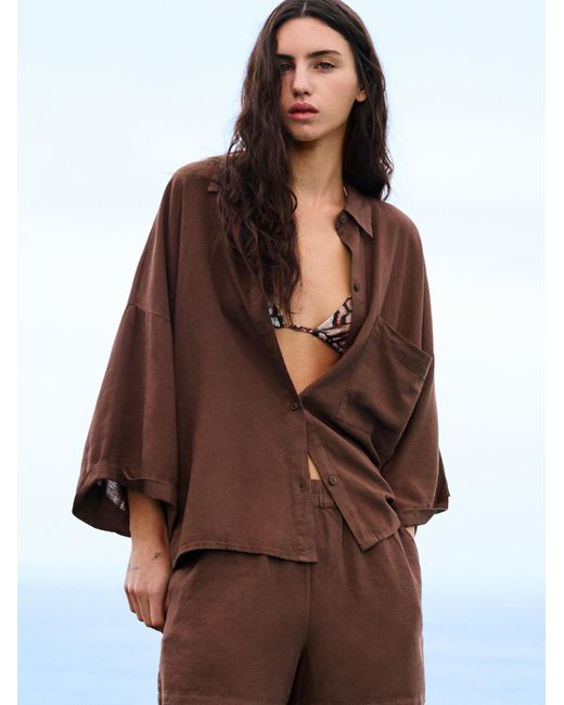 Pull&Bear Brown Bluse Pacific