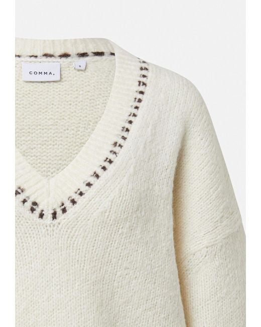 Comma, White Pullover