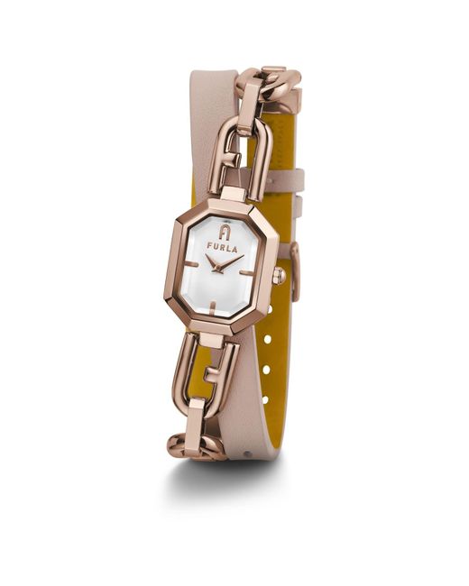 Furla Metallic Analoguhr Octagonal