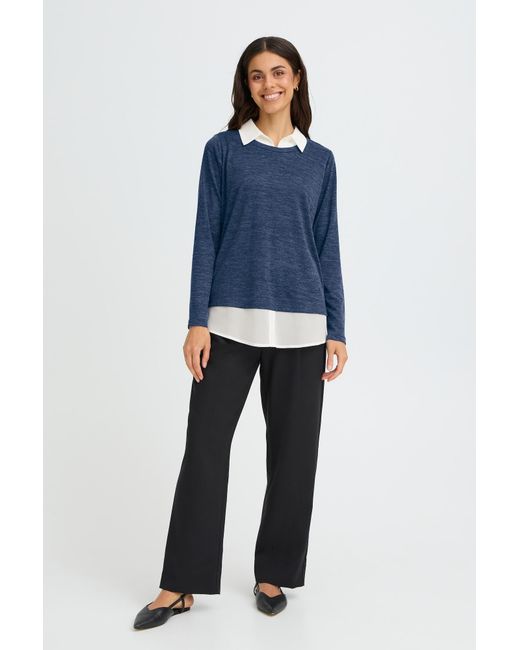 Fransa Blue Pullover Emmie