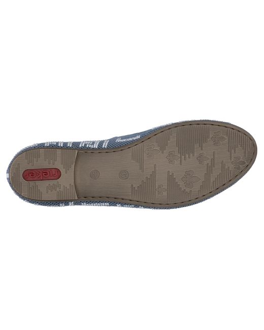 Rieker Blue Slipper Halbschuh, Schlupfschuh, Blockabsatz, Loafer mit Glitzersteinchen