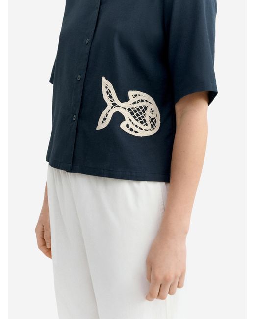 Thinking Mu Blue Bluse Ane