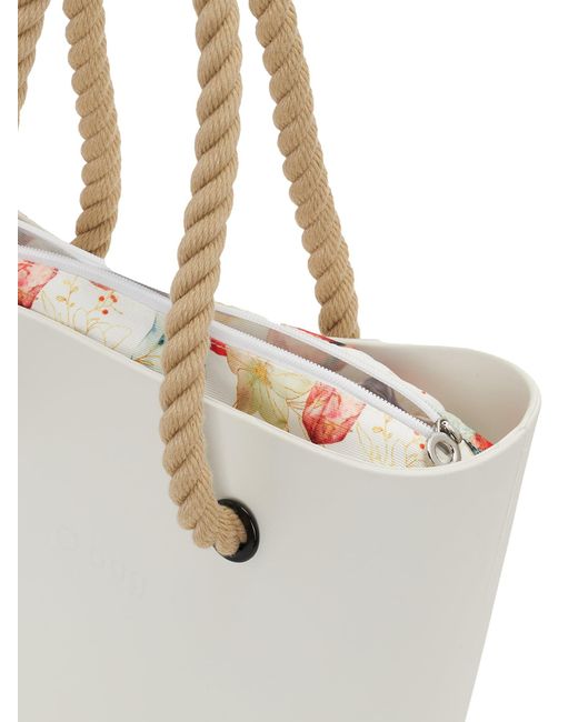 O bag White Shopper Tasche Wasserabweisend, Mit Innentasche