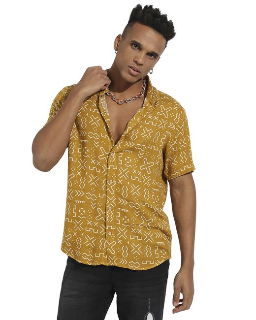 Campus Sutra Hemd Everett in Yellow für Herren