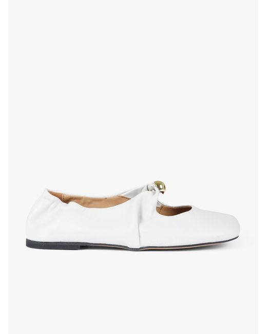 GISÉL MOIRÉ White Ballerinas
