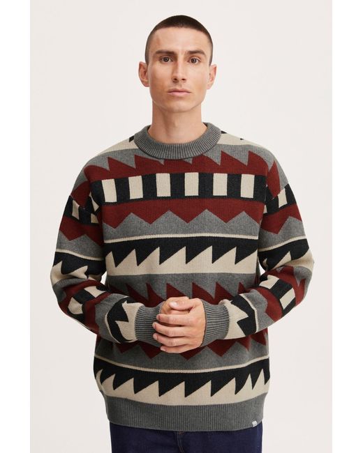 Solid Pullover in Gray für Herren