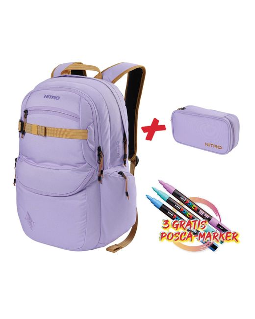 Nitro Rucksack Set Future Hero in Purple für Herren