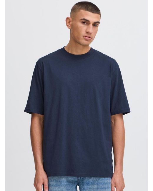 Solid Rundhalsshirt Sdbilop in Blue für Herren
