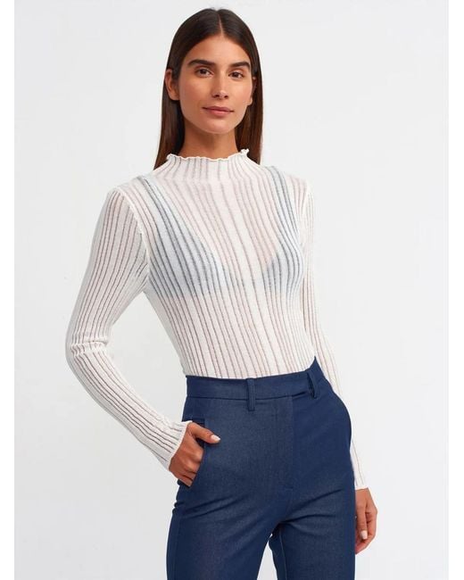 Dilvin White Pullover Pullover