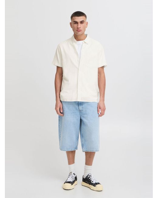 Solid Kurzarmhemd Sdpalle in White für Herren