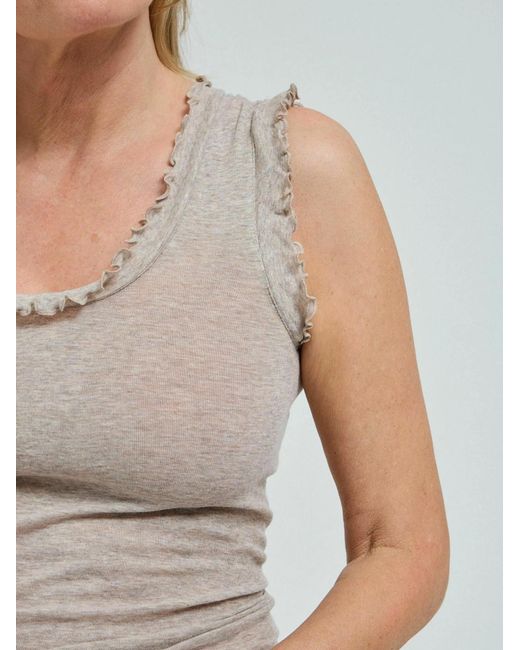 Seamless Basic Gray Top Flounce