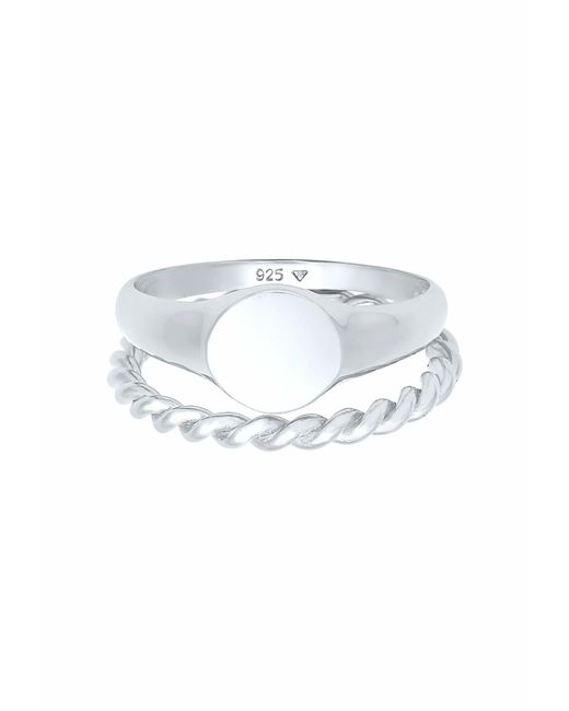 Elli Jewelry Metallic Ring Set