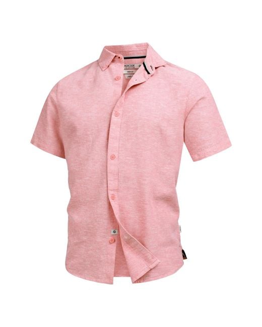 INDICODE Hemd Lino in Pink für Herren