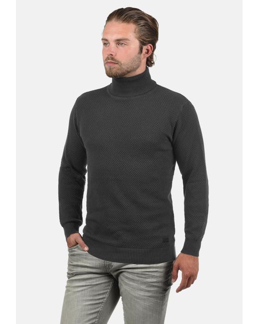 Solid Rollkragenpullover 'karlos' in Black für Herren