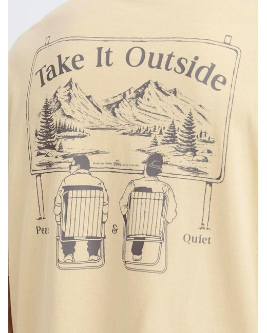 Solid Rundhalsshirt Sdtalon Mit Backprint in White für Herren