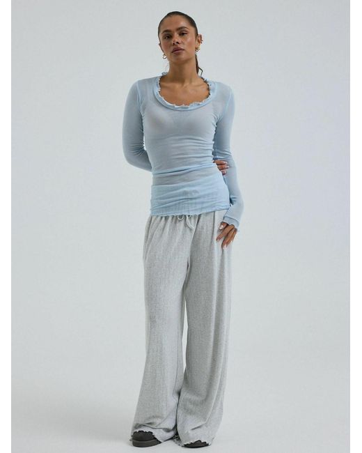 Seamless Basic Blue Top Cotton