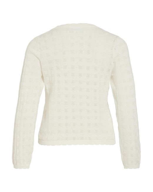 Vila White Strickpullover Viambelle