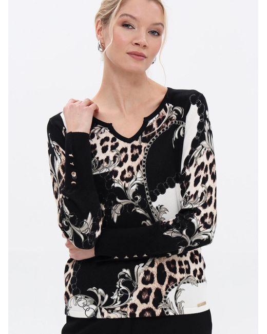 Passioni Black Pullover Strickpullover Im Mustermix