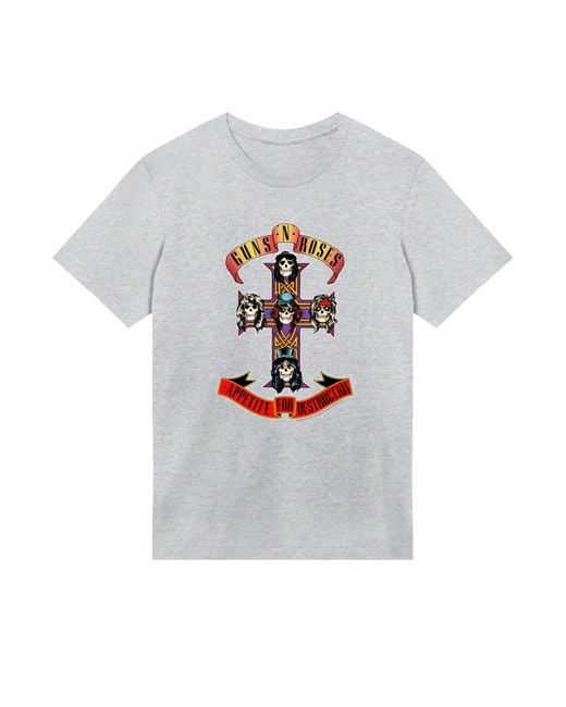 F4NT4STIC T-Shirt Guns N Roses Appetite For Destruction in Gray für Herren