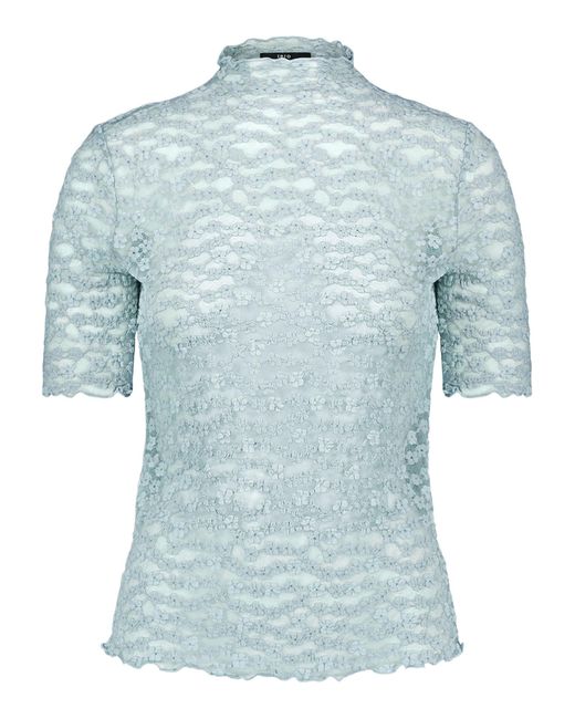 Zero Blue Spitzenshirt Kurzarm