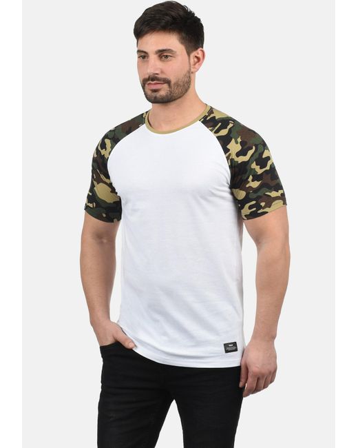 Solid Rundhalsshirt 'cahil' in Black für Herren