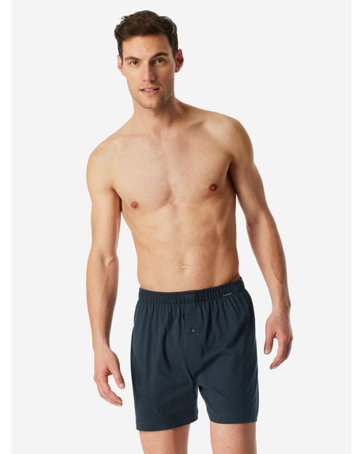 Schiesser Boxershorts Basic in Blue für Herren