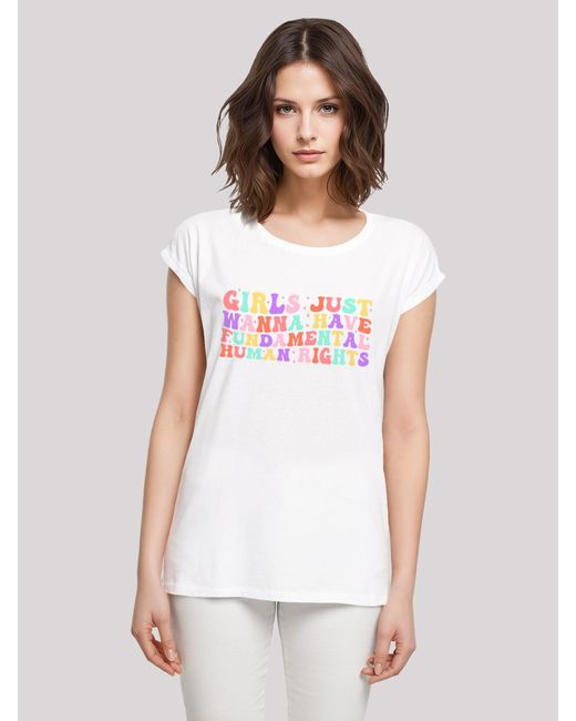 F4NT4STIC White T-Shirt 'Girls Just Wanna Have Fundamental Rights Frauentag'