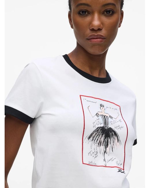 Karl Lagerfeld White T-Shirt Le Ballet