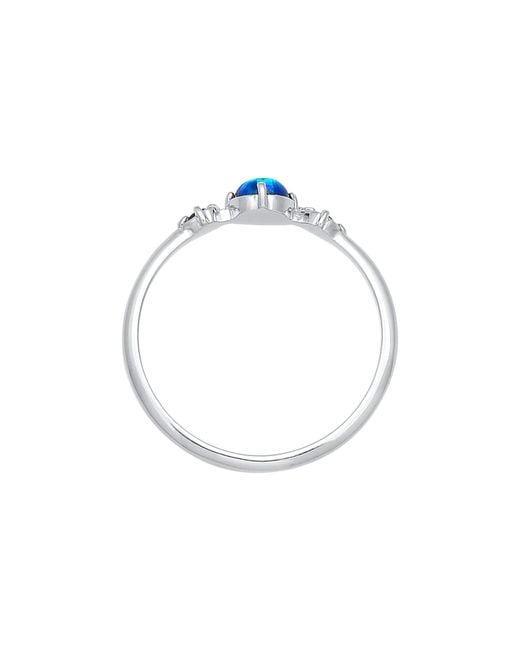 Elli Jewelry Blue Ring Opal, Verlobungsring, Vintage