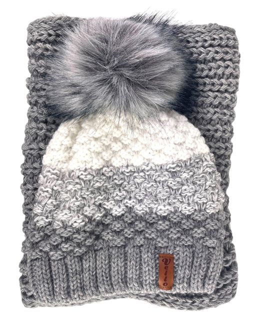 Kumixi Gray Mütze Set: Mütze & Loop Schal