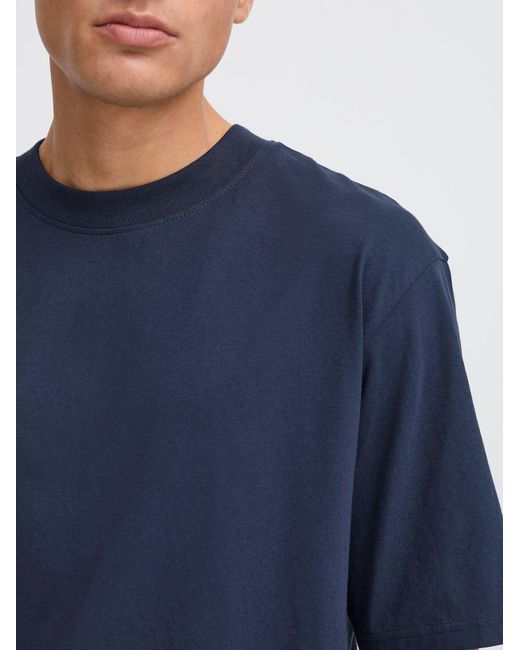 Solid Rundhalsshirt Sdbilop in Blue für Herren