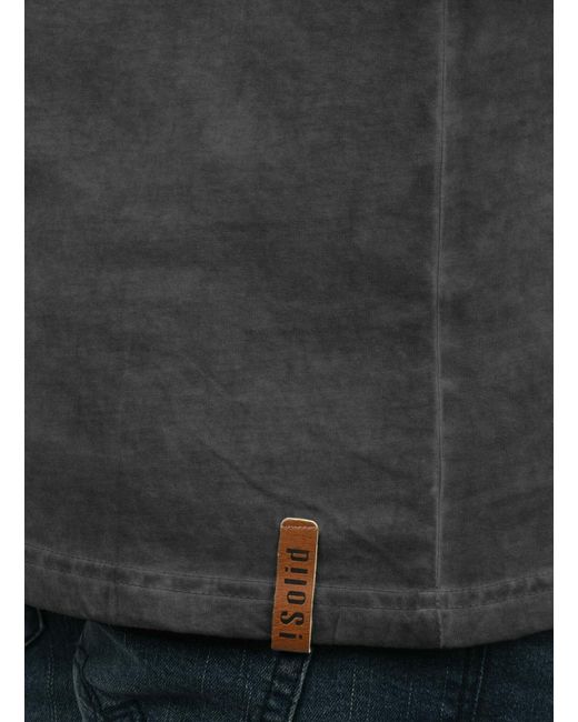 Solid Langarmshirt Timur in Gray für Herren