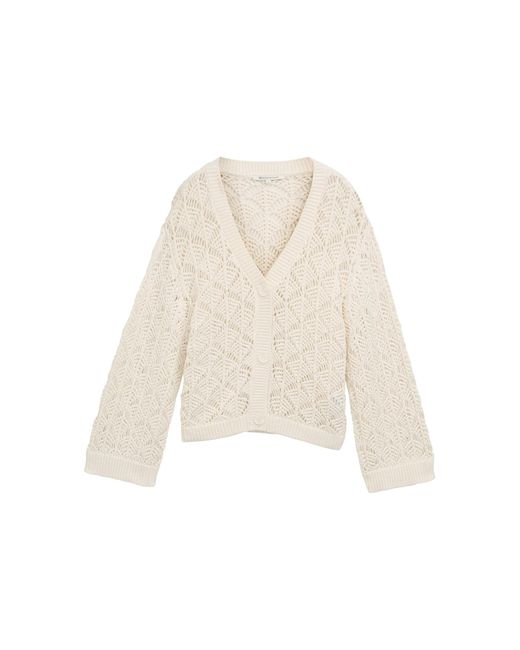 Tom Tailor White Strickjacke