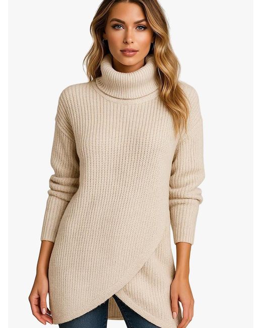 Worldclassca Natural Pullover Rollkragen Pullover Lang