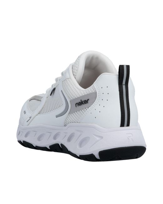Rieker White Plateausneaker Schnürschuh, Freizeitsneaker, Halbschuh mit MemoSoft-Innensohle