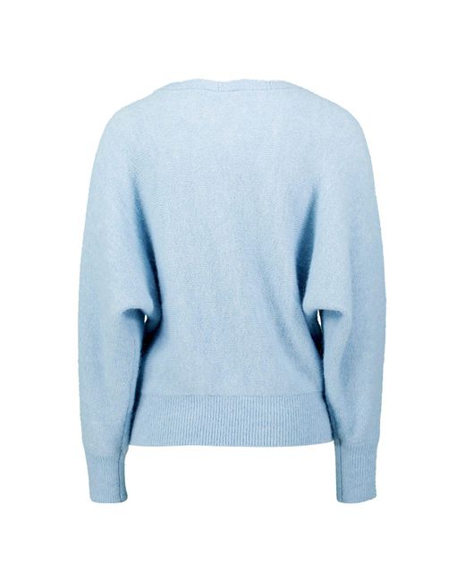 Zero Blue Strickpullover Mit U-Boot Ausschnitt