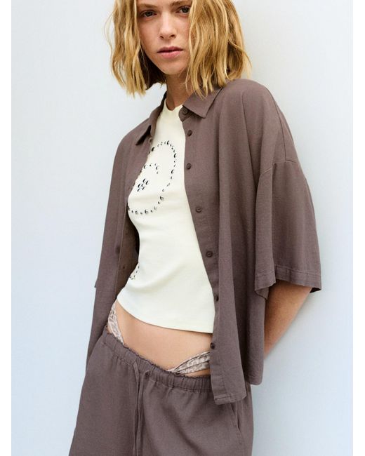 Pull&Bear Brown Bluse