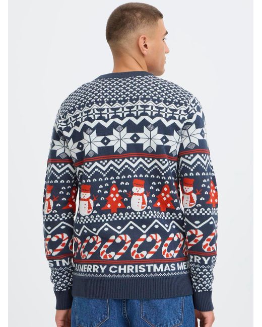 Solid Weihnachtspullover Sdpaja in Blue für Herren