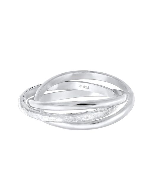 Elli Jewelry Metallic Ring Ring Set, Textured
