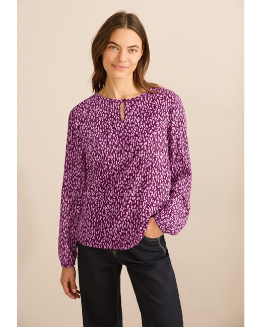 Cecil Purple Gemusterte Bluse