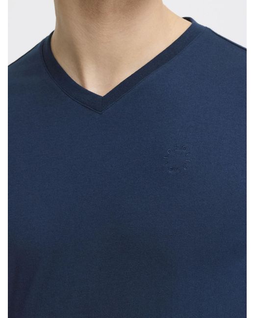 Solid V-Shirt Sdodifan in Blue für Herren