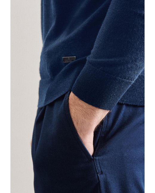 Seidensticker Pullover Schwarze Rose in Blue für Herren