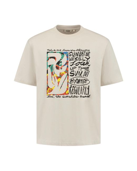 Shiwi T-Shirt Jay Flower Block in White für Herren