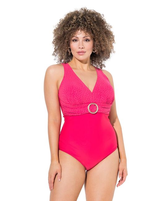 Ulla Popken Pink Badeanzug