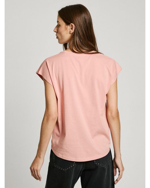 Pepe Jeans Pink T-Shirt 'Blooma'