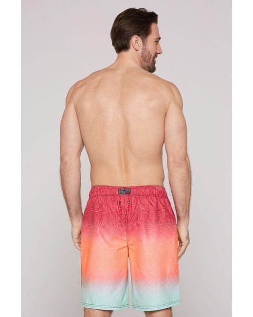 Camp David Beachbermuda Mit Farbverlauf Und All Over Print in Pink für Herren