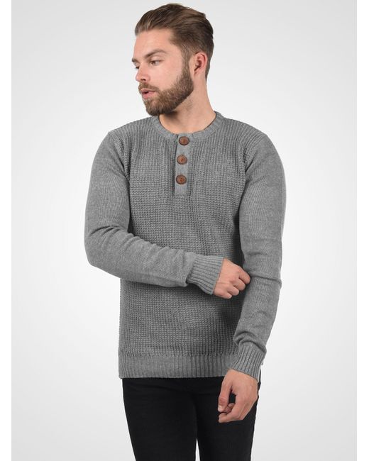Solid Strickpullover 'terrance' in Gray für Herren