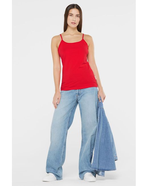 SENSES.THE LABEL Red Basic Top