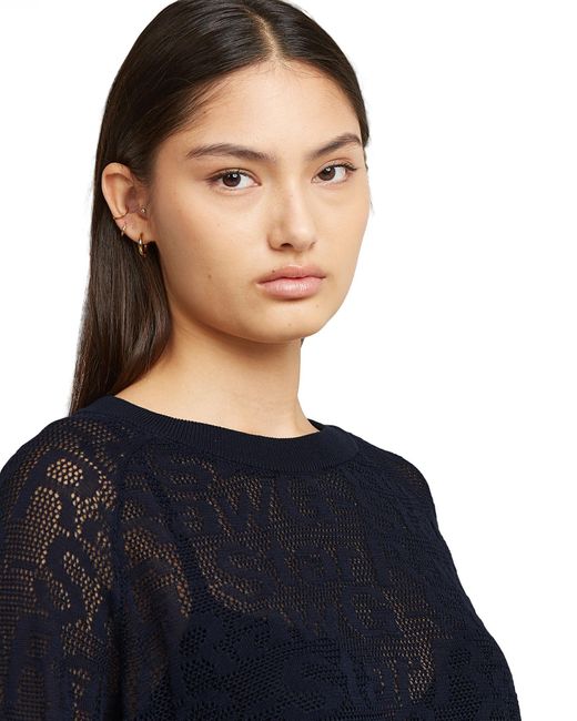 G-Star Blue Knitshirt Pointelle